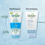 Simple Water Boost Micellar Gel Facial Wash 150ml Old packaging and new packaging