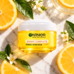 Authentic Garnier Vitamin C Serum Day Cream 45g jar on a clean background