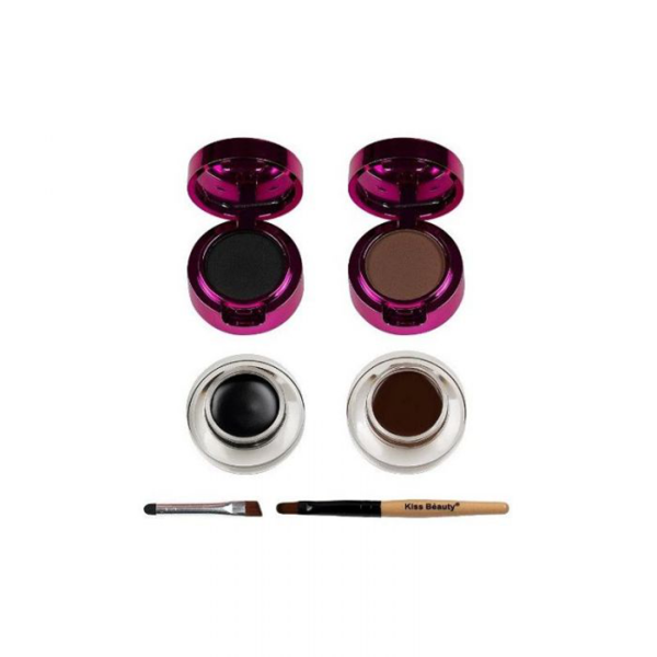 Kiss beauty super stay 24hours eyebrow & eyeliner black+Brown