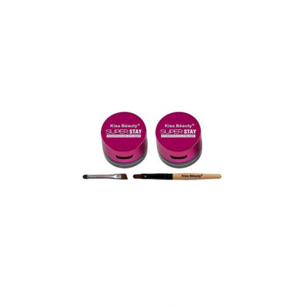 Kiss beauty super stay 24hours eyebrow & eyeliner black+Brown