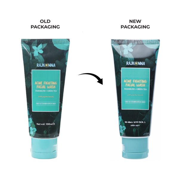 Rajkonna Acne Fighting Facial Wash With Jojoba beads (Thankuni + Green Tea)