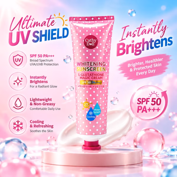 Original Cathy Doll Whitening Sunscreen L-Glutathione Magic Cream SPF 50