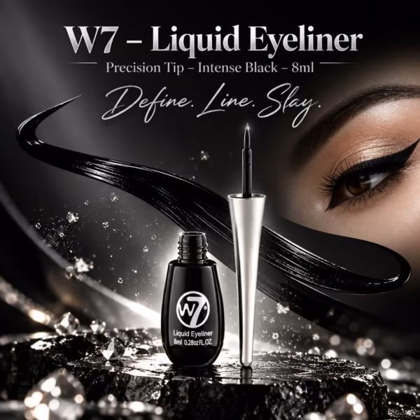 W7 Liquid Eyeliner Intense, Smudge-Proof Definition for All-Day Wear