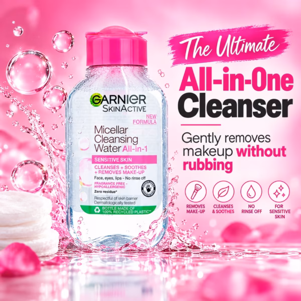 Authentic Garnier Micellar Skin Active Cleansing Water bottle