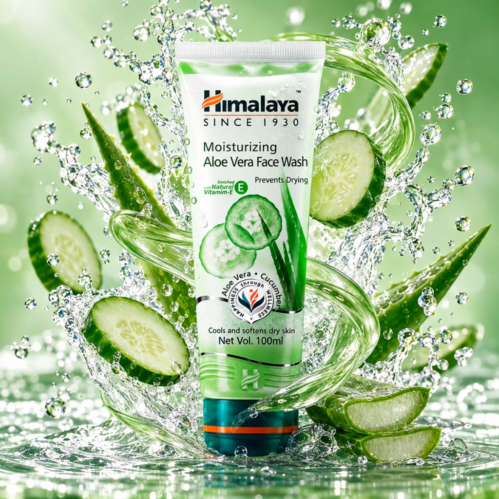 Authentic Himalaya Moisturizing Aloe Vera Face Wash 100ml for dry skin