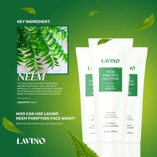 Lavino Neem Purifying Face Wash With 0.5% Salicylic Acid ModernBeautyBD