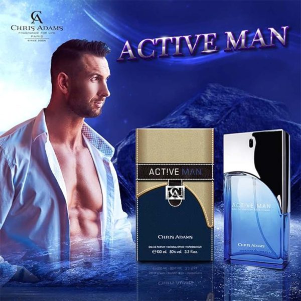 Active Man Eau De Parfum Chris Adams - 100ml with bold masculine fragrance .