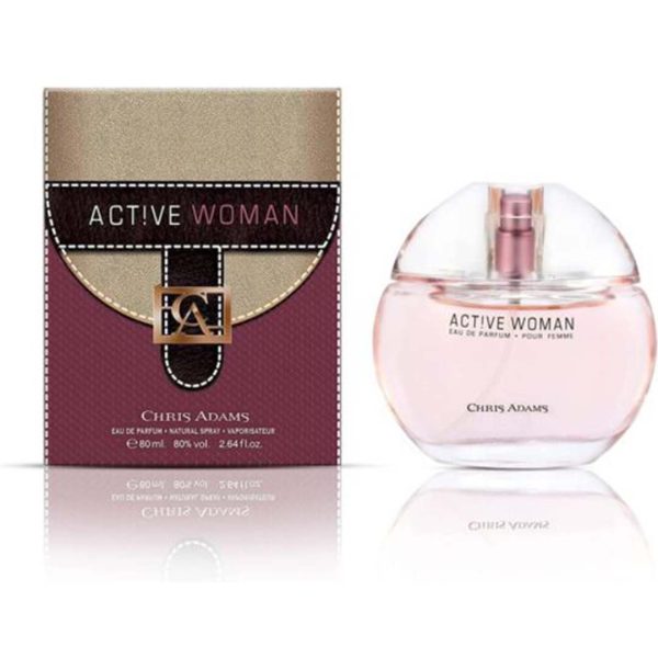 Chris Adams Active Woman Perfume 80ml adds vibrant floral fruity aroma for everyday wear.