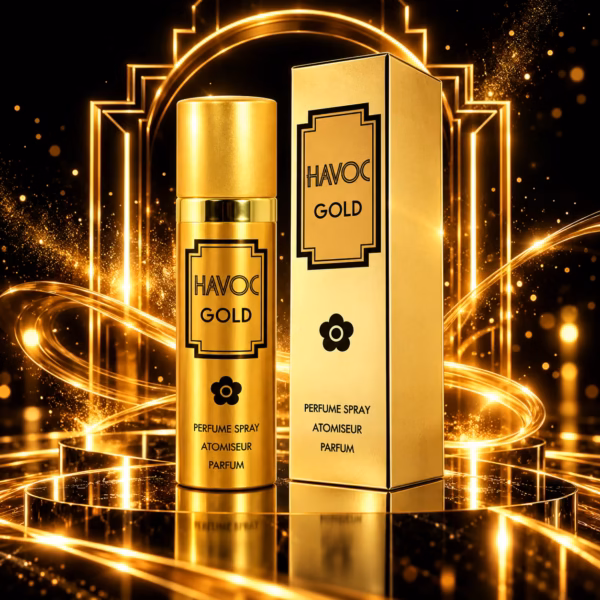 Havoc Gold Luxury Perfume Display