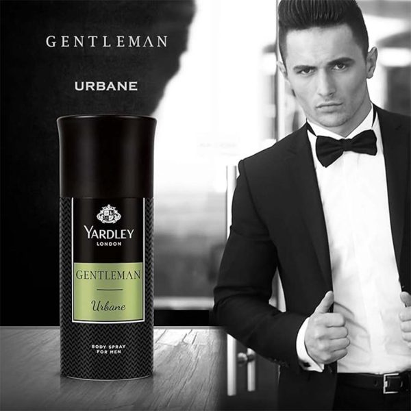 Yardley London Gentleman Urbane Deodorant Body Spray for Men 150 ml refined long-lasting fragrance.
