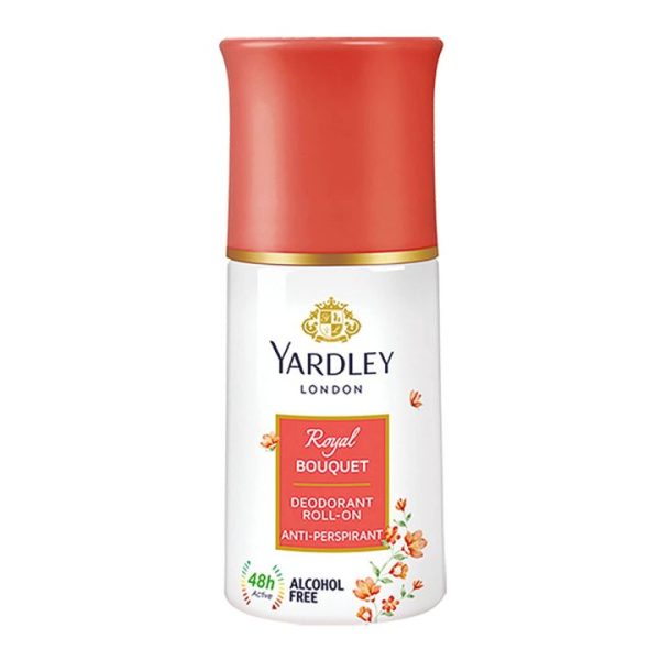 Yardley London Royal Bouquet Anti-Perspirant Deodorant Roll On 50ml offers 48h odor and sweat protection.
