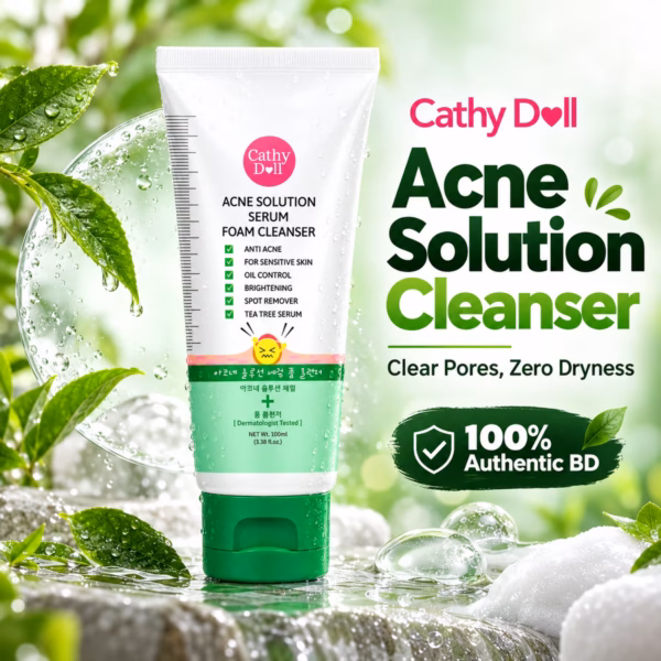 Authentic Cathy Doll Acne Solution Cleanser serum foam tube