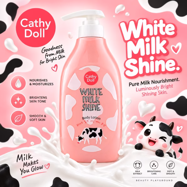 Cathy Doll White Milk Shine Body Lotion Clinical Hydration & Radiant Body Care