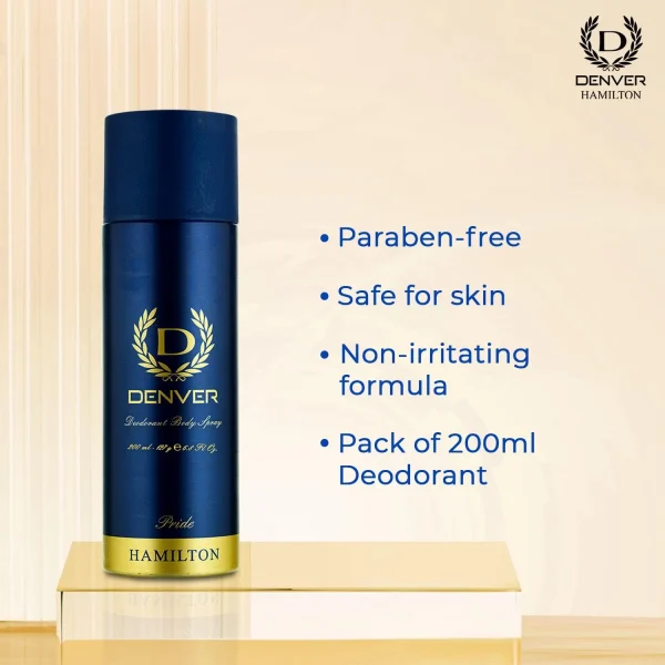 Denver Hamilton Pride Body Spray – 165ml is more than just a fragrance; it’s a statement of style and confidence. With its long-lasting and masculine aroma, it ensures you remain fresh, energized, and proud throughout the day.