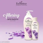 Enchanteur Perfumed Alluring Body Lotion satin smooth finish with long lasting fragrance.