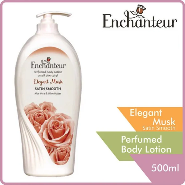 Enchanteur Perfumed Body Lotion Elegant Musk satin smooth with nourishing care.