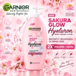 Garnier Sakura Glow Hyaluron Body Serum Lotion Clinical Hydration