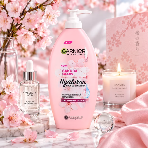 Garnier Sakura Glow Hyaluron Body Serum Lotion Clinical Hydration