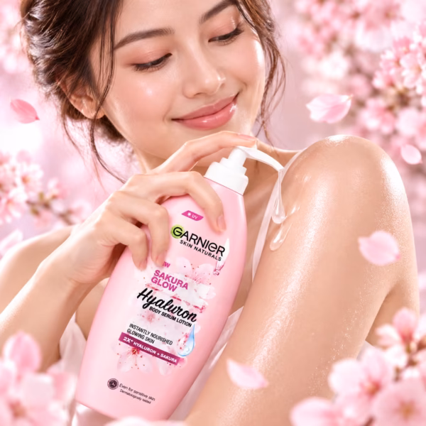 Garnier Sakura Glow Hyaluron Body Serum Lotion Clinical Hydration