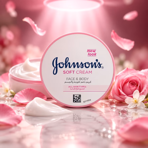 Johnsons Soft Cream 24-Hour Non-Greasy Barrier Hydration for Radiant Skin