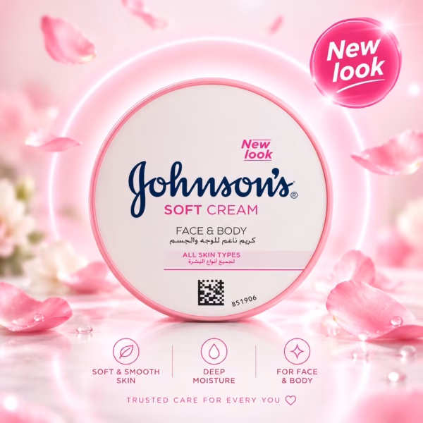 Johnsons Soft Cream 24-Hour Non-Greasy Barrier Hydration for Radiant Skin