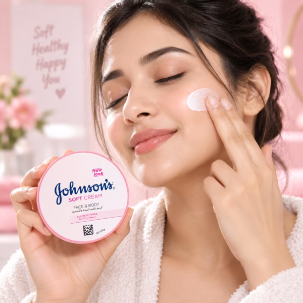Johnsons Soft Cream 24-Hour Non-Greasy Barrier Hydration for Radiant Skin