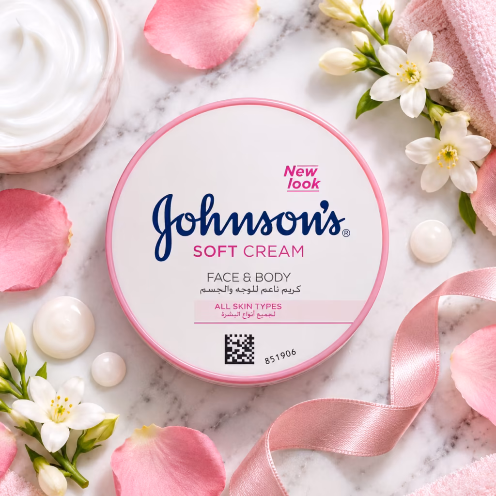 Johnsons Soft Cream 24-Hour Non-Greasy Barrier Hydration for Radiant Skin