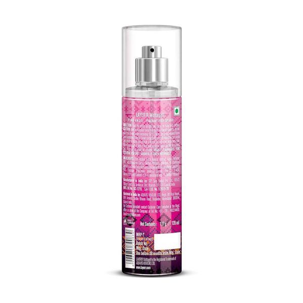 Layer'r Wottagirl Pink Angel women’s body spray for everyday freshness and charm.