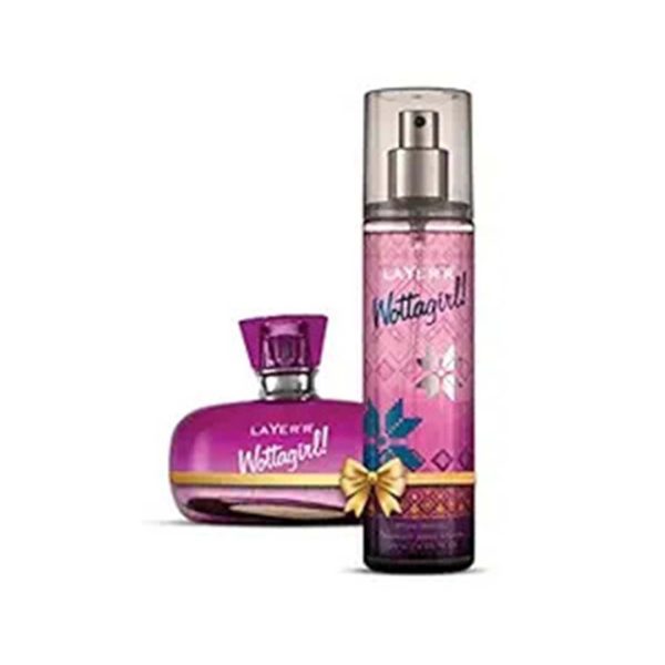 Layer'r Wottagirl Pink Angel sweet and long-lasting body spray for women.