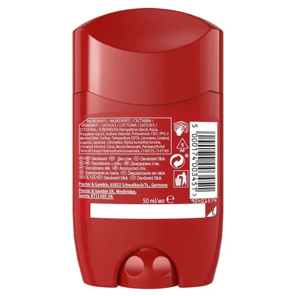 Old Spice Original Deodorant Stick 50ml, provides all-day freshness and odor protection for men.