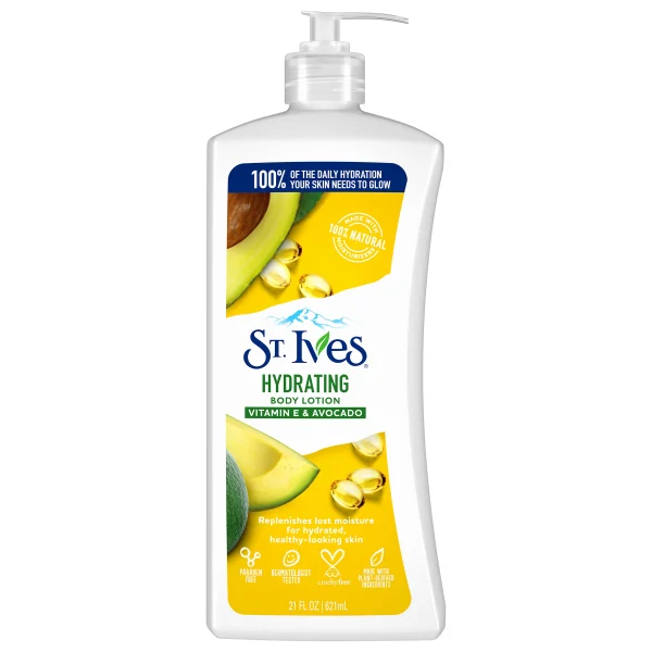 St. Ives Hydrating Vitamin E & Avocado Body Lotion is specially formulated to deeply hydrate and nourish dry skin, leaving it feeling soft, smooth, and revitalized - ModernBeautyBD