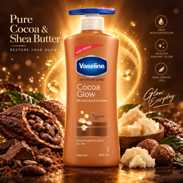Vaseline Cocoa Glow Body Lotion Rich Botanical Lipids for Radiant, Resilient Skin