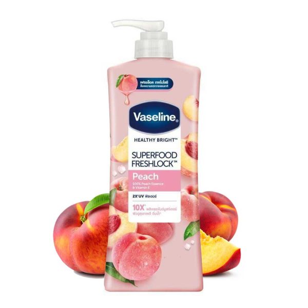 Vaseline SuperFood Freshlock Peach Lotion 400ml hydrates and refreshes skin.