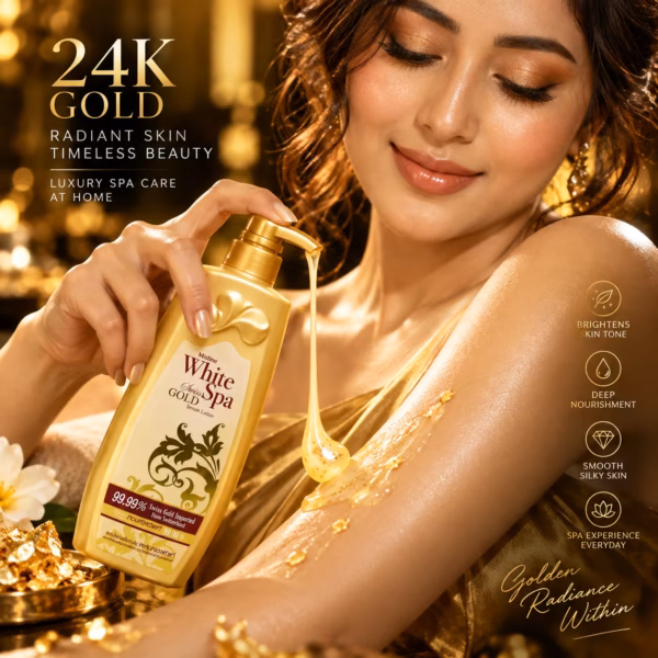 White Spa Swiss Gold Serum Body Lotion Luminous Anti-Aging Care for Radiant Skin