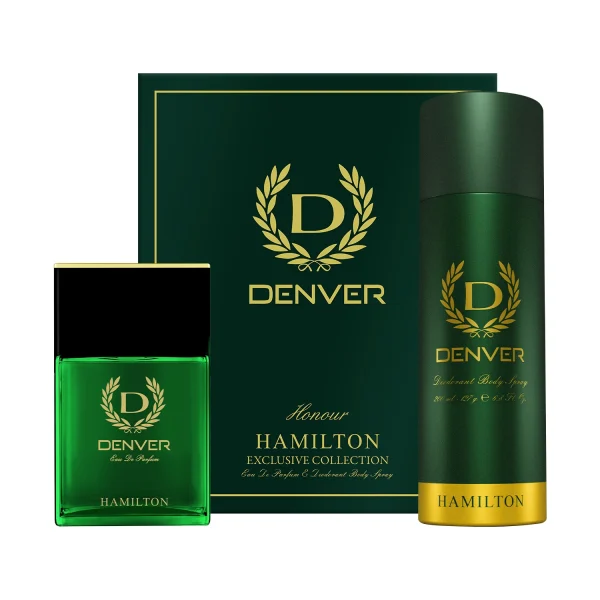 Denver Hamilton Eau De Perfume 60ml in elegant green packaging