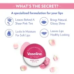 Vaseline Lip Therapy Rosy Lips tin for smooth moisturized lips.
