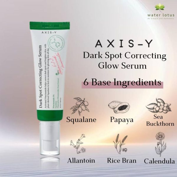AXIS-Y Dark Spot Correcting Glow Serum 50ml, It’s more than just a dark spot corrector. We blend potent 5% Niacinamide with nourishing Squalane and brightening botanicals (Rice Bran, Papaya, Sea Buckthorn) to simultaneously correct, hydrate, and strengthen.
