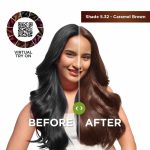 Garnier Naturals Hair Color shade 5.32 Caramel Brown, nourishing hair dye for shiny long-lasting color.