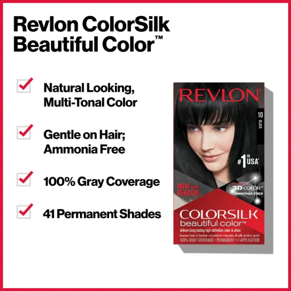 Revlon Silk Hair Color Black 10 nourishing long-lasting hair dye at Modern Beauty BD.