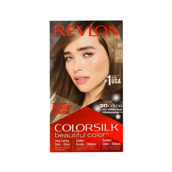 Revlon ColorSilk Hair Color 51 Light Brown, long-lasting smooth and shiny hair color at Modern Beauty BD