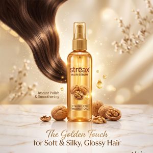 Streax Hair Serum vitalized with Walnut Oil, nourishing serum for smooth shiny hair at Modern Beauty BD.