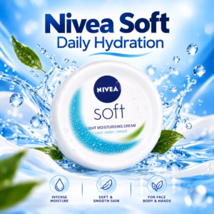 Nivea Soft Light Moisturising Cream 100ml jar for daily hydration