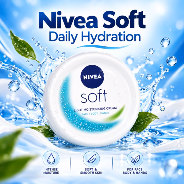 Nivea Soft Light Moisturising Cream 100ml jar for daily hydration