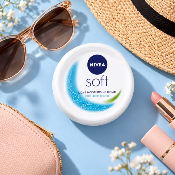 Nivea Soft Light Moisturising Cream 100ml jar for daily hydration