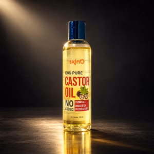 Skino 100% Pure Castor Oil bottle for hair growth and skin