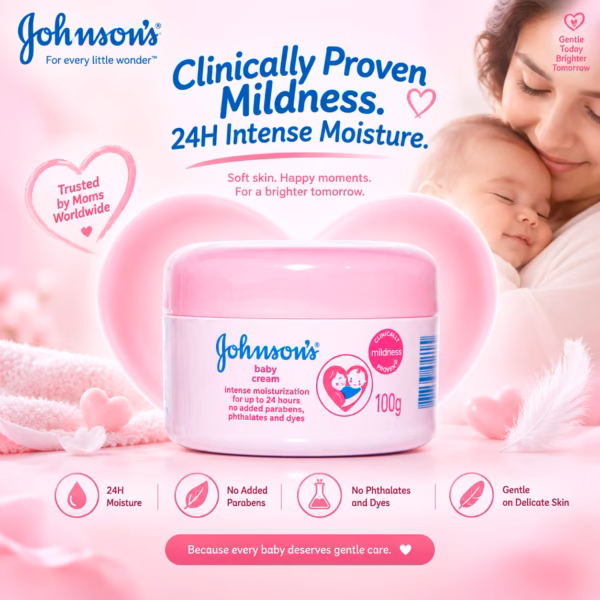 Johnson's Baby Intense Moisturization Cream Pediatric Barrier Care for Delicate Skin