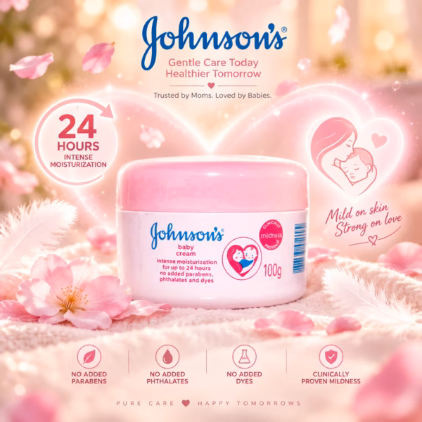 Johnson's Baby Intense Moisturization Cream Pediatric Barrier Care for Delicate Skin
