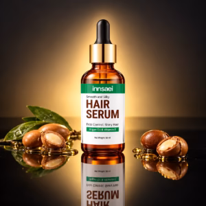 Innsaei Smooth and Silky Hair Serum bottle for frizz control