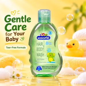 Authentic Kodomo baby hair and body wash bottle