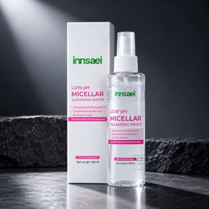 Authentic Innsaei Low pH Micellar Cleansing Water bottle on a clean background